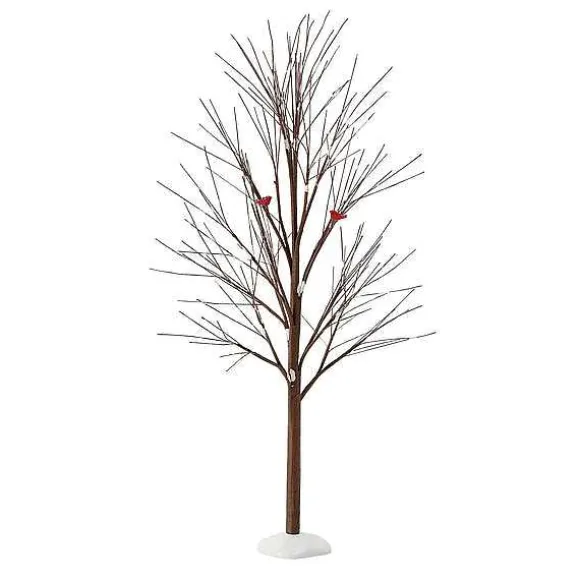 Department 56 Brown Tree With Snow/Bird< Christmas Basics