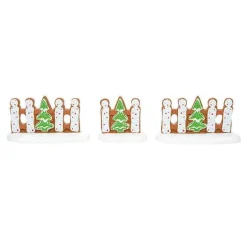 Department 56 Gingerbread Xmas Fence St/3< Village Accessories