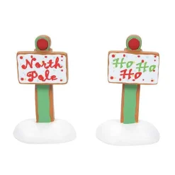 Department 56 Gingerbread Xmas Signs St/2< Village Accessories
