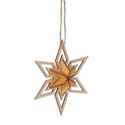 Department 56 Wooden Star Orn< Flourish